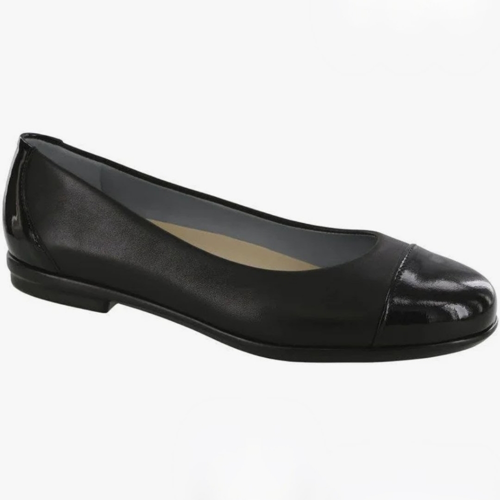 SAS Scenic Cap Toe Black/Black Patent Leather Flats NWT Size 11.5 S $179 Online